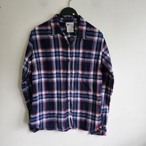 Vintage Dickies Women's M long sleeve flannel shirt. Blue, red & White plaid.